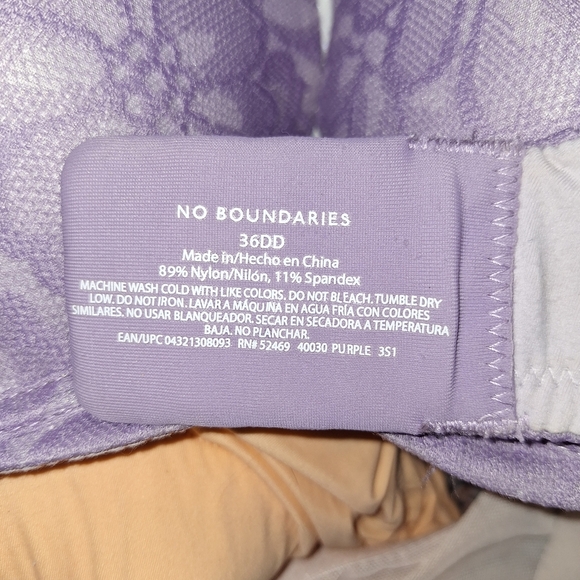 No Boundaries Purple Lace Underwire Bra - Picture 4 of 4